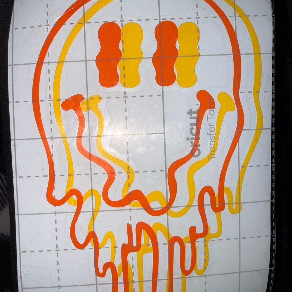 Orange and Yellow Skull Graphic Decal